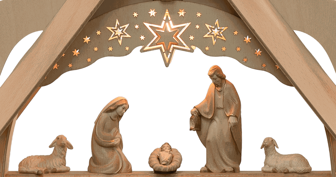 Kleine Fichte mit Himmel Motiv Christi Geburt – Bild 2
