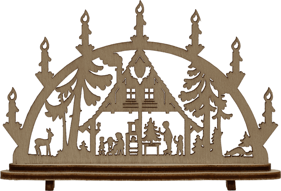 Mini Schwibbogen Klein Motiv Waldhaus