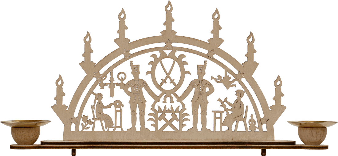 Mini Schwibbogen Groß mit Kerzenhalter Motiv Bergbau
