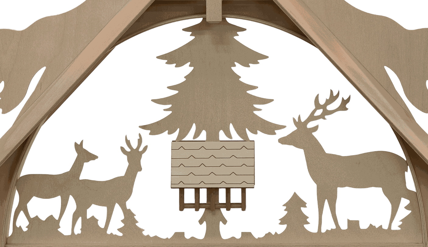 Traditionelle Fichte groß Motiv Hirsch – Bild 2